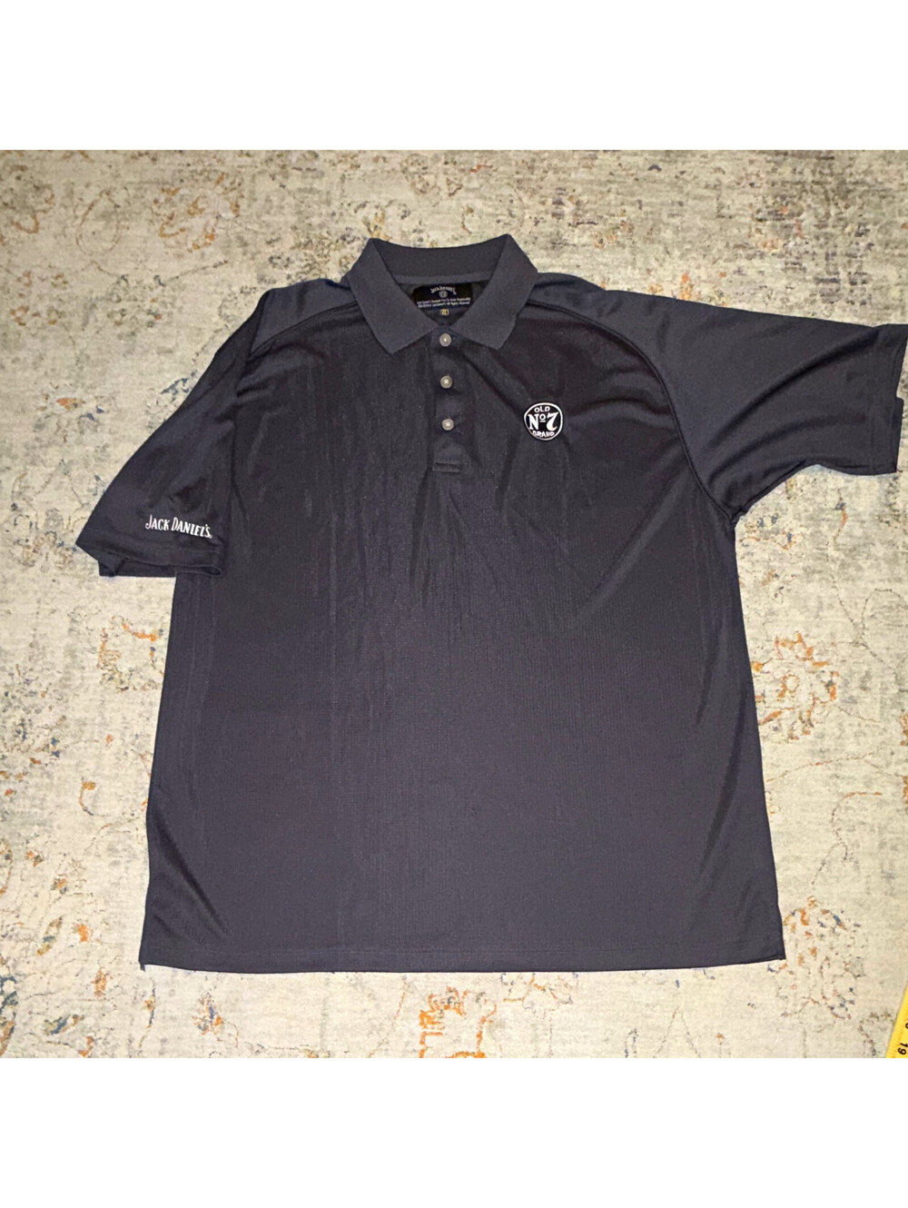 Jack Daniel's Men's Polo XL Black Embroidered Logo Short Sleeve A396